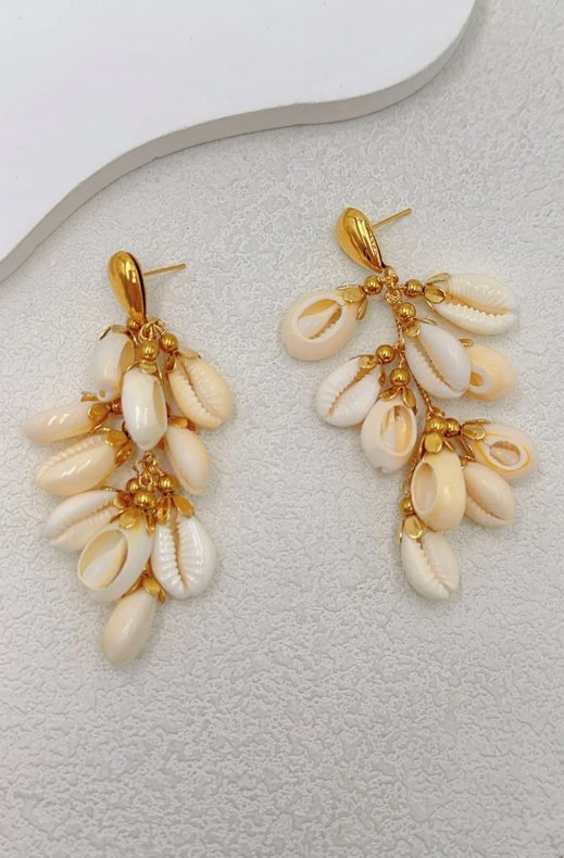 Mixed Brands - Shell Earrings BO168 - Gold