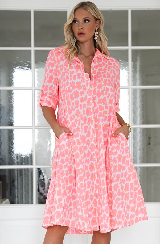 Mixed Brands - Shirt Dress Leo 83767 - Pink Flash