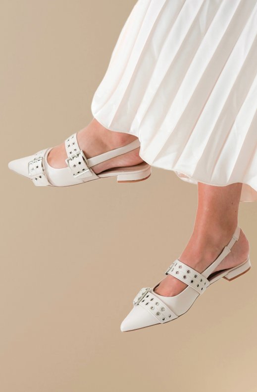 Mixed Brands - Flat Buckle Shoe 2747 - Beige