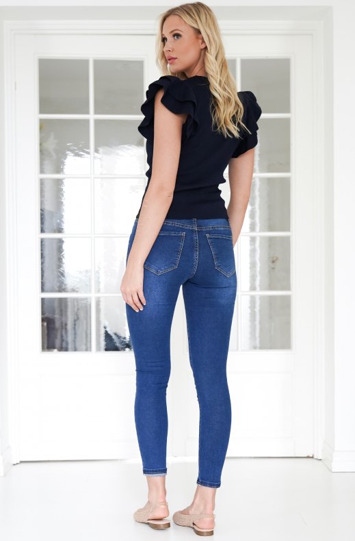 Mixed Brands - Tshirt with frills 2169 - Navy