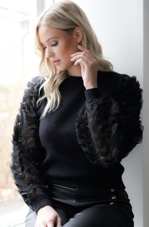 Mixed Brands - Sweater with gorgeous sleeves 9008 - Black