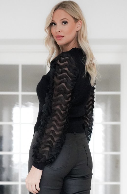 Mixed Brands - Sweater with gorgeous sleeves 9008 - Black