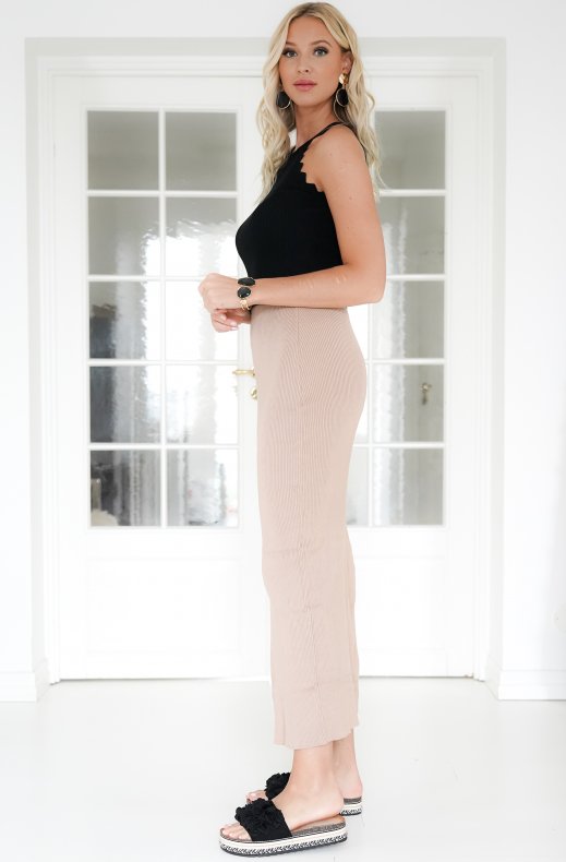 Mixed Brands - Skirt with slit 1607 - Taupe