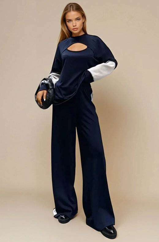 Mixed Brands - Chest detailed Tracksuit SBE12887 - Navy Blue