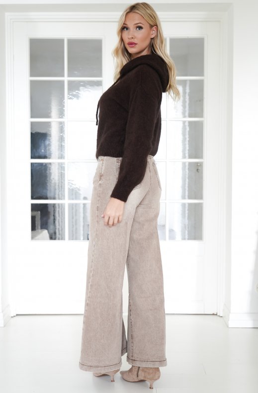Mixed Brands - Mohair Knitted Hoodie 7631 - Brown