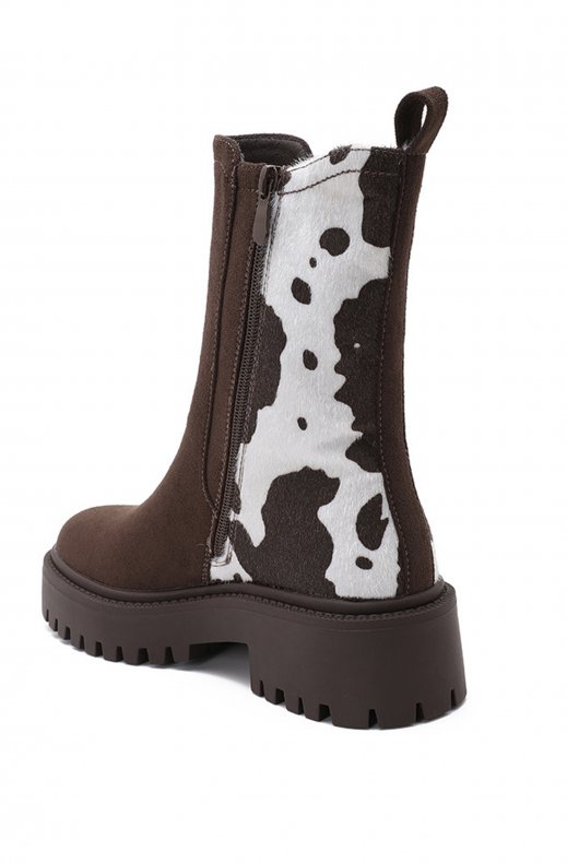 Mixed Brands - Boots with cow pattern - 103 - Brown