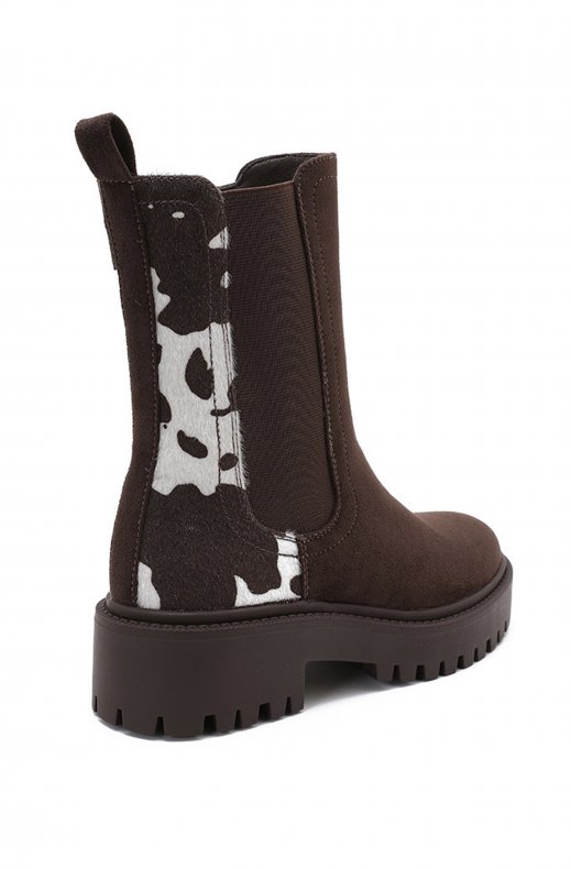 Mixed Brands - Boots with cow pattern - 103 - Brown