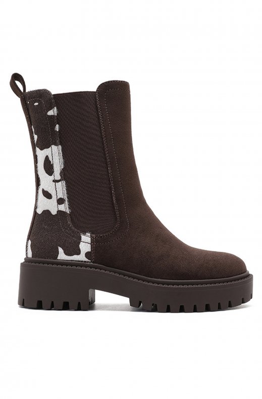 Mixed Brands - Boots with cow pattern - 103 - Brown