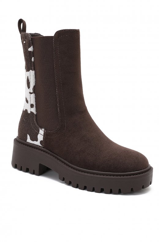 Mixed Brands - Boots with cow pattern - 103 - Brown