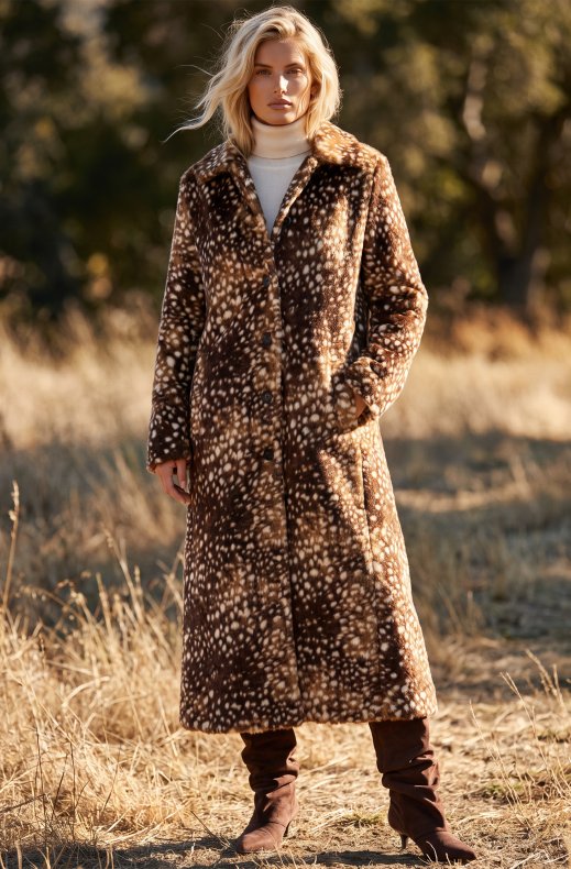 Mixed Brands - Leo Faux Fur Coat LD5968 - Leo