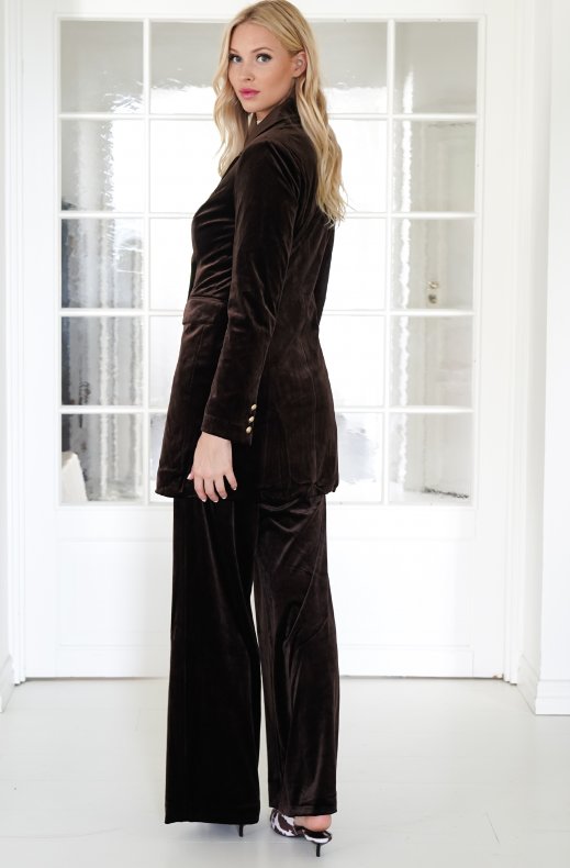 Mixed Brands - Velvet Dress Blazer 2020 - Dark Brown