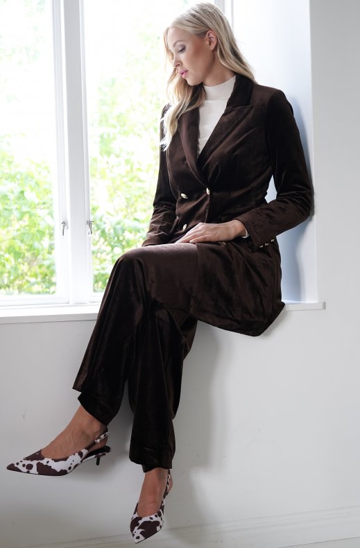 Mixed Brands - Velvet Dress Blazer 2020 - Dark Brown