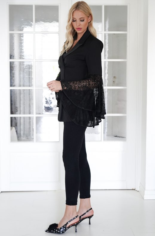 Mixed Brands - Lace Detailed Blazer 10519 - Black