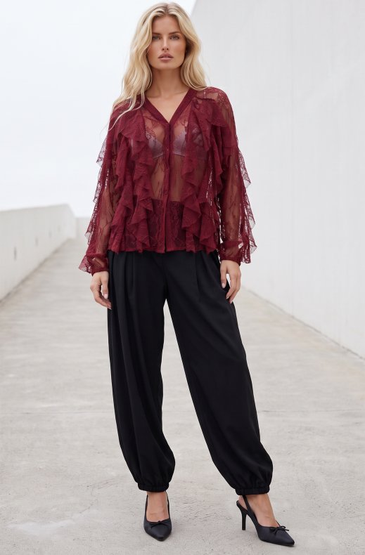 Mixed Brands - Lace Blouse 0977 - Burgundy