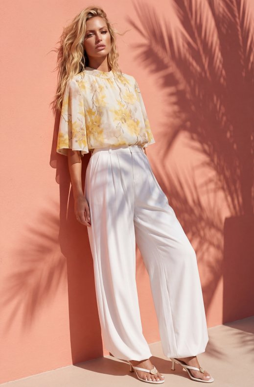 Mixed Brands - Blouse with flowers 26108 - Yellow