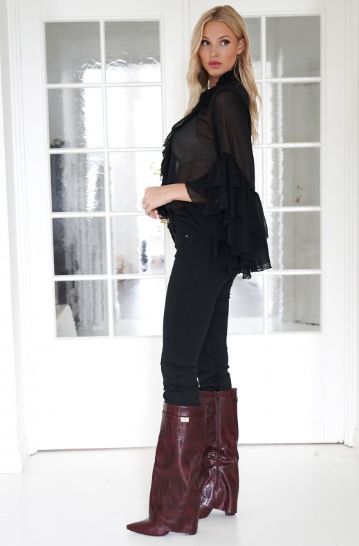 Mixed Brands - Frill Blouse 7377 - Black