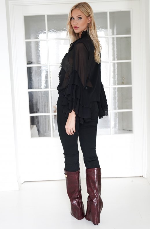 Mixed Brands - Frill Blouse 7377 - Black