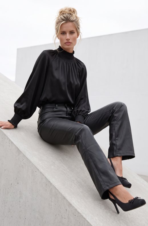 Mixed Brands - Satin Blouse 81332 - Black