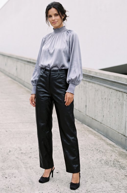 Mixed Brands - Satin Blouse 81332 - Grey
