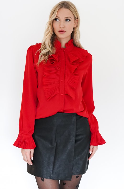 Mixed Brands - Ruffle Blouse 8497-2003 - Red
