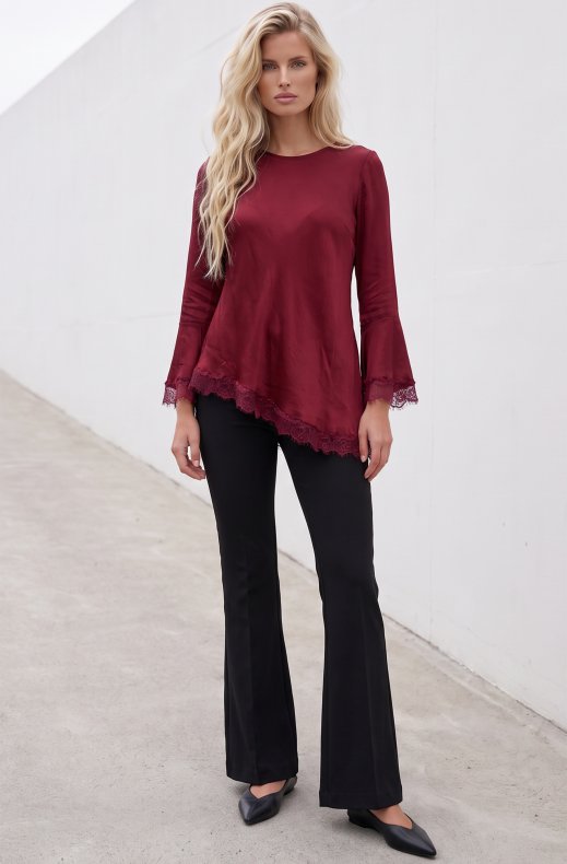 Mixed Brands - Asymmetric blouse 82119 - Burgundy