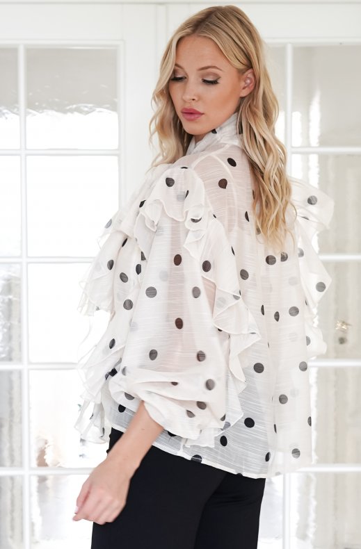 Mixed Brands - Dotted Blouse 7797 - Beige