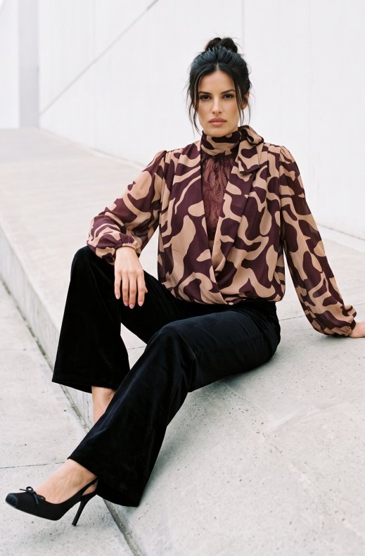 Mixed Brands - Blouse GL_1004 - Burgundy Print
