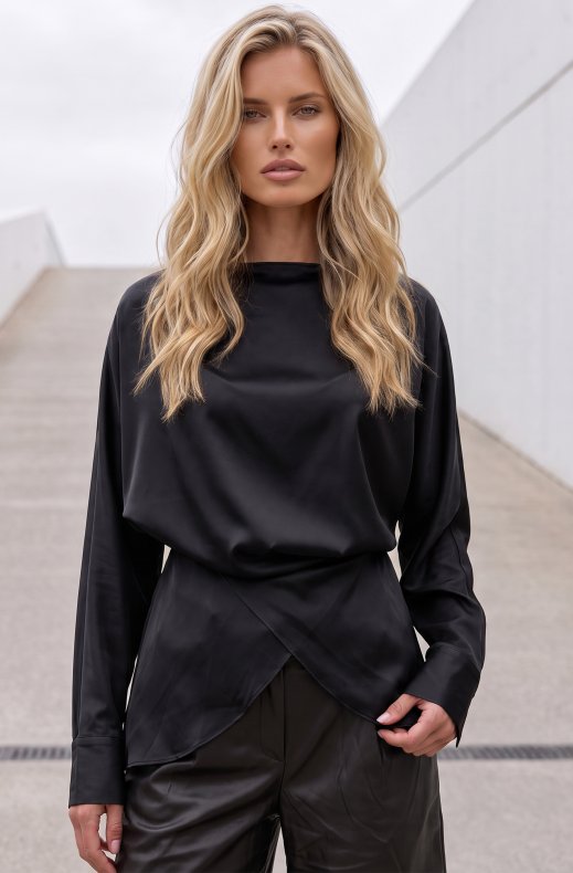 Mixed Brands - Wrap blouse PS9738 - Black