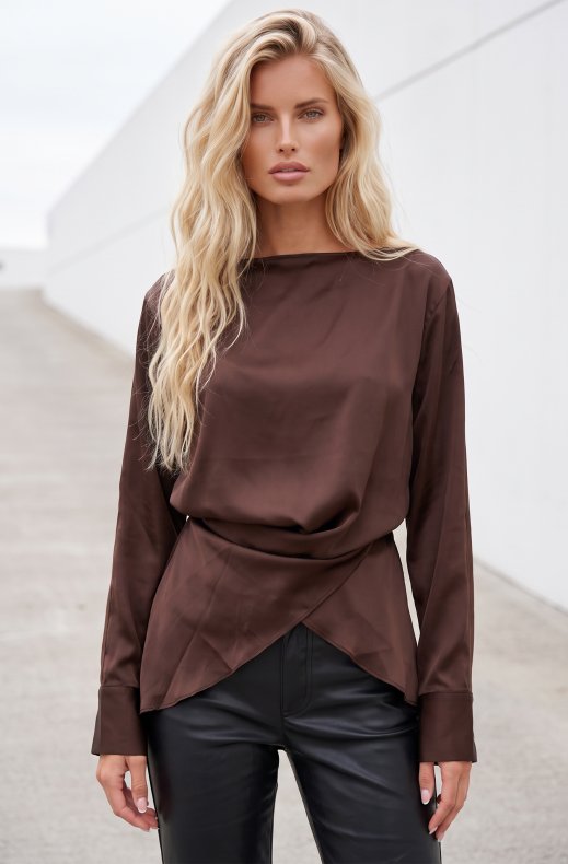 Mixed Brands - Wrap blouse PS9738 - Brown