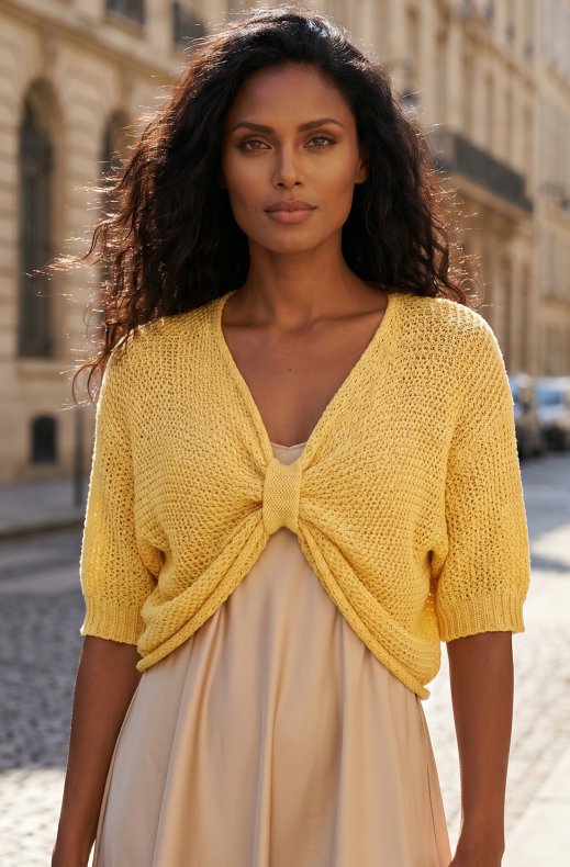 Mixed Brands - Short Knit Sweater 2222 - Yellow