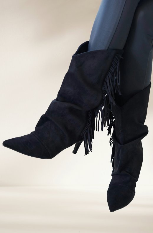Mixed Brands - Boot with Fringes C-366 - Black
