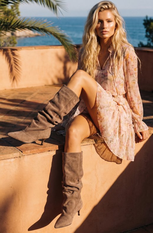 Mixed Brands - Slouchy Boot 7111 - Khaki