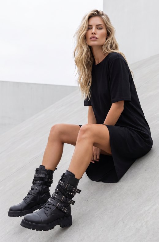 Mixed Brands - Boot with Studs 7668A - Black