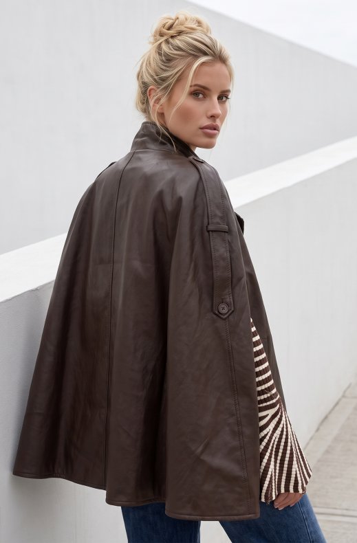 Mixed Brands - Vegan Leather Cape 8889 - Choco