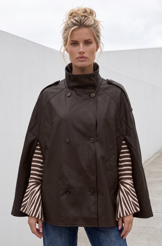 Mixed Brands - Vegan Leather Cape 8889 - Choco