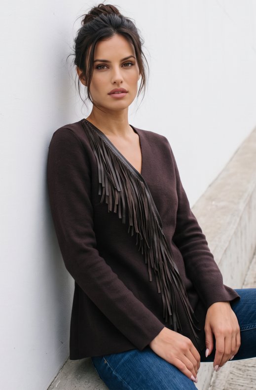 Mixed Brands - Cardigan with Fringes BWY36399 - Brown