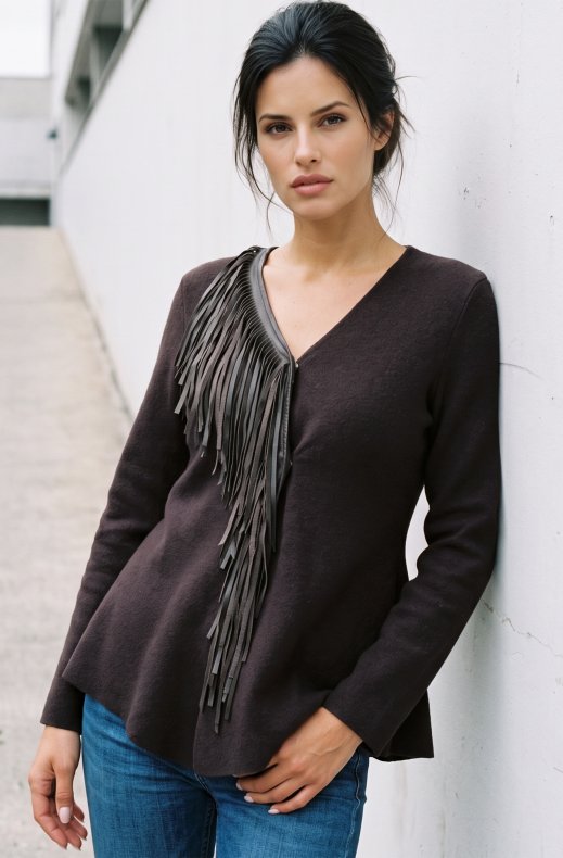 Mixed Brands - Cardigan with Fringes BWY36399 - Brown