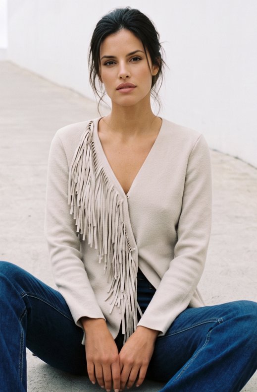 Mixed Brands - Cardigan with Fringes BWY36399 - Champagne