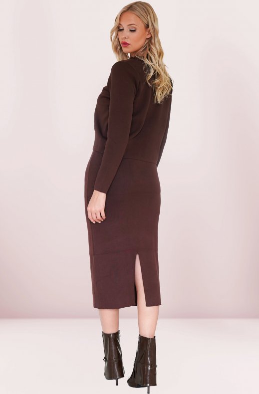Mixed Brands - Skirt with buttons 9187 - Brown