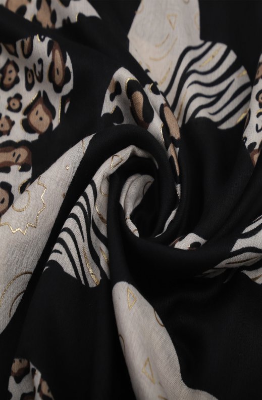 Mixed Brands - Scarf Heart leopard 09329 - Black