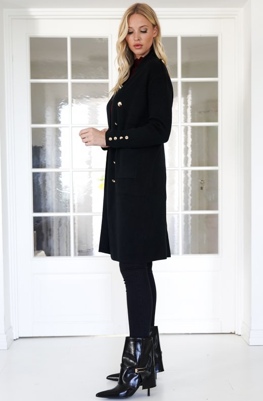 Mixed Brands - Coat with gold buttons YS9597 - Black