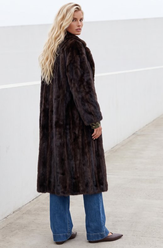 Mixed Brands - Long Faux Fur jacket F128 - Choco