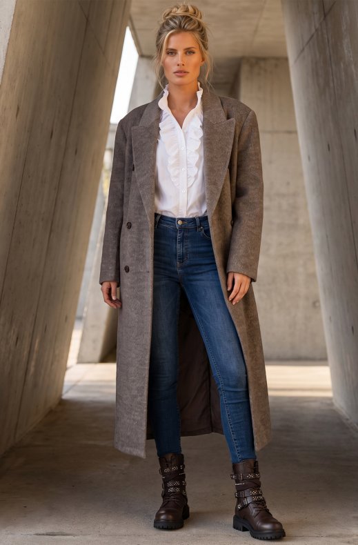 Mixed Brands - Handmade Long Wool Coat M26142 - Taupe