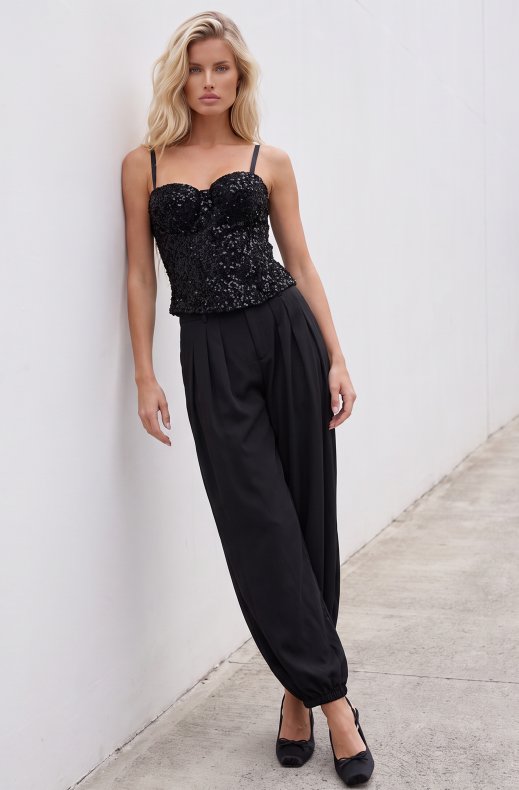 Mixed Brands - Glitter Korsett H032 - Black
