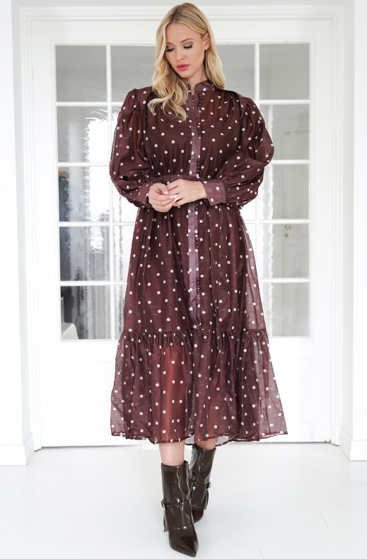 Mixed Brands - Dotted Dress 11558 - Choco