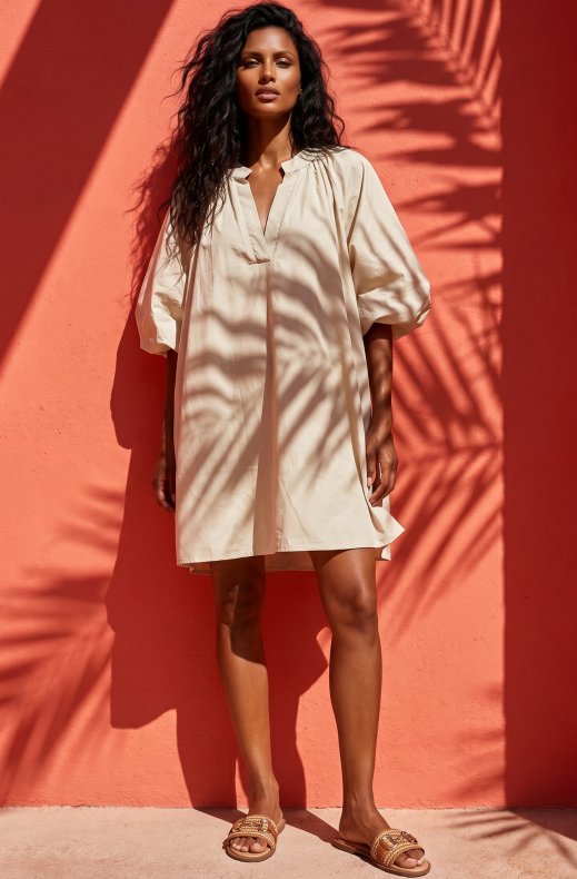 Mixed Brands - Cotton Dress 1857 - Beige