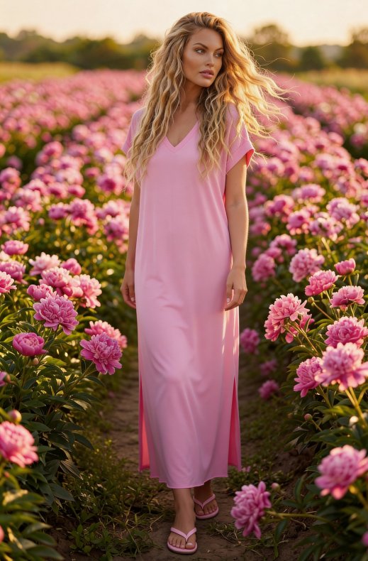 Mixed Brands - Tshirt Dress 2490A - Pink