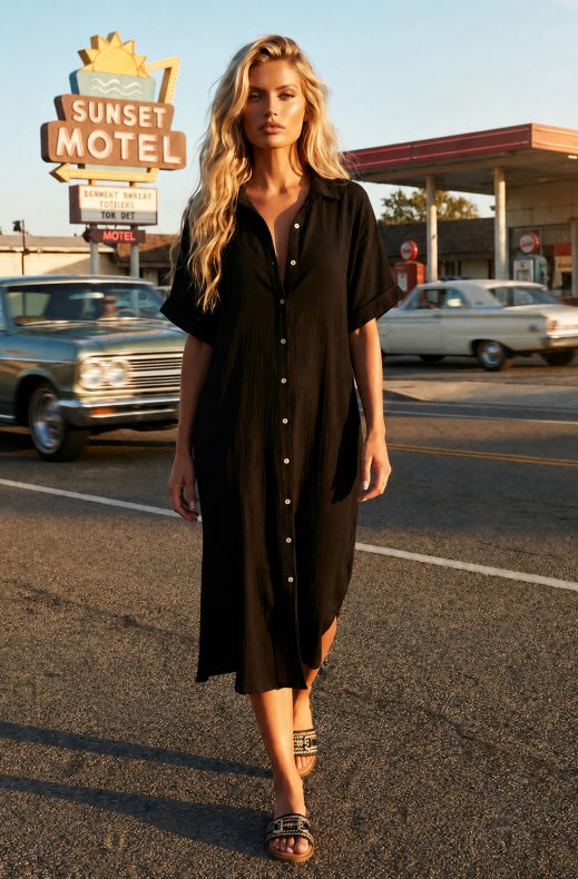 Mixed Brands - Shirt Dress 25180 - Black
