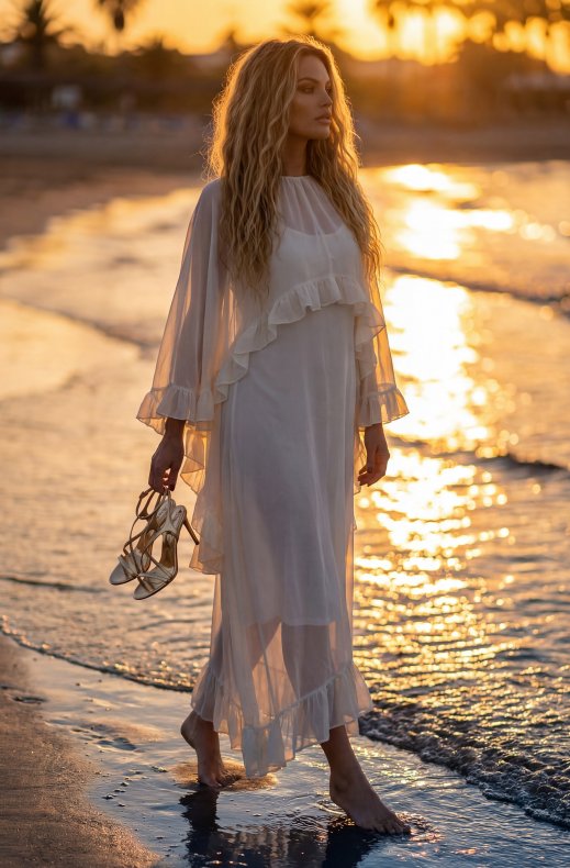 Mixed Brands - Flowy Maxi Dress 3321 - Offwhite