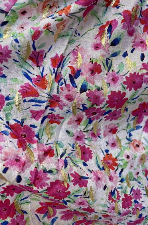 Mixed Brands - Floral Print Maxi Dress 3819-52 - Fuschia